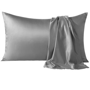 Flxxie Satin Pillowcases with Hidden Zipper for Hair and Skin, Breathable Cooling Pillow Cases, 2 Pack