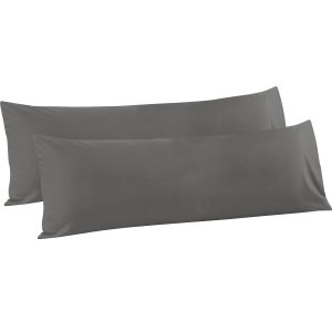 Flxxie 2 Pack 100% Brushed Microfiber Body Pillow Covers, Ultra Soft and Cozy Full Body Pillowcases for Adults, 20" x 54"， (Not Include Body Pillow)